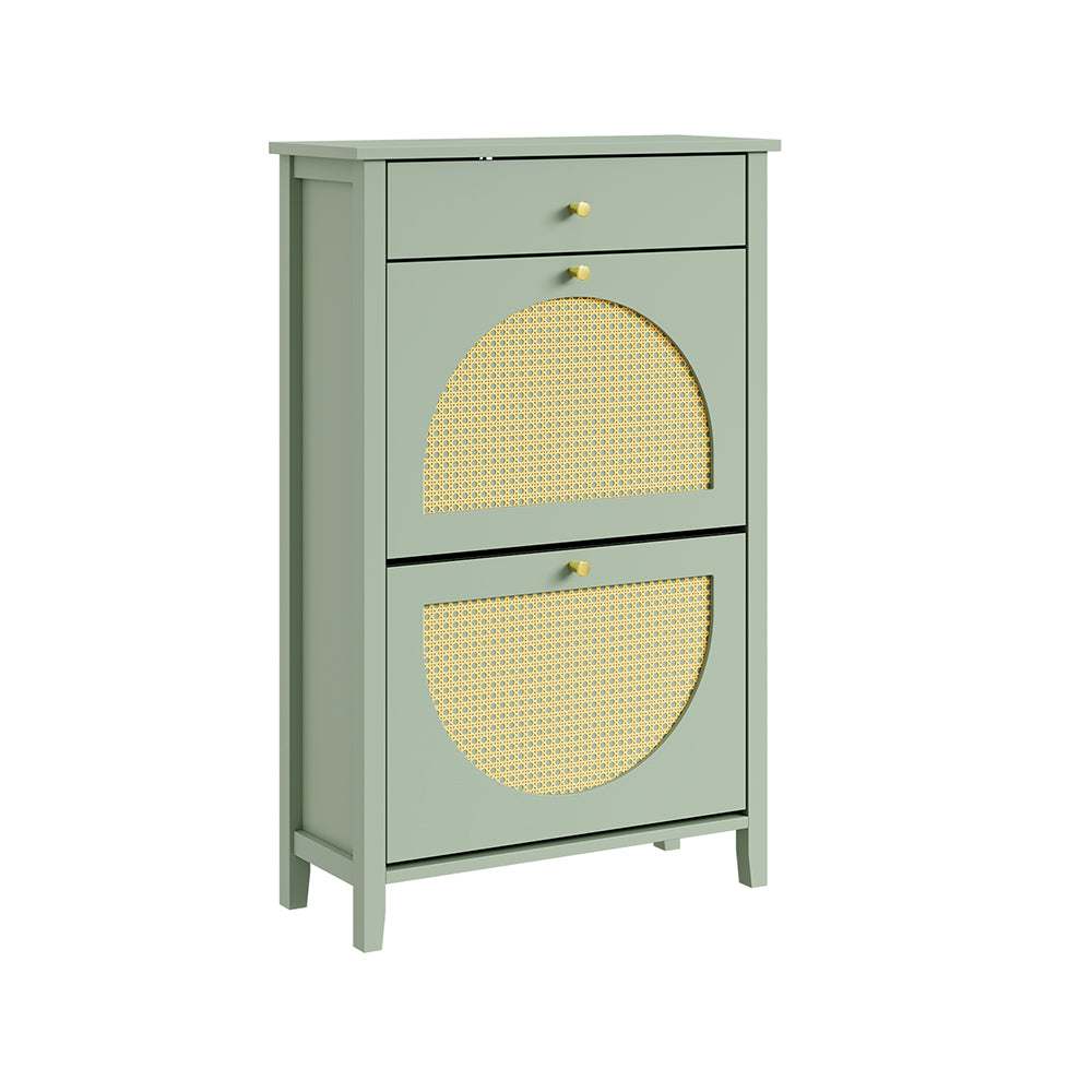 SoBuy | Flurschränke | Schuhschrank schmal hoch mit Schublade | Green | 62×25×97 cm | FSR223-GR
