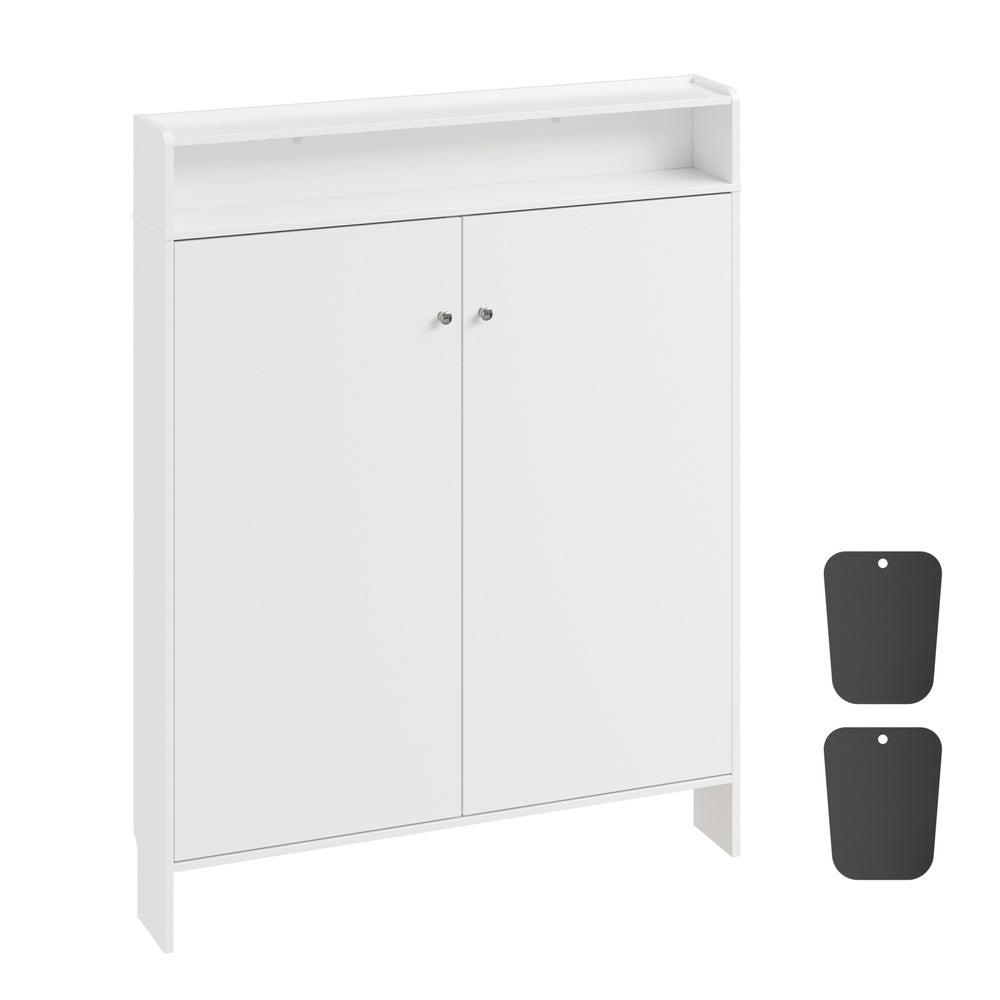 SoBuy | Schuhkipper | Schuhschrank schmal weiß mit offener Ablage | Weiß | FSR227-E-W