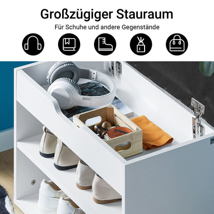 SoBuy | Schuhbank mit Sitzfläche | Schuhregal | Schuhschrank Hellgrau | FSR25-HG