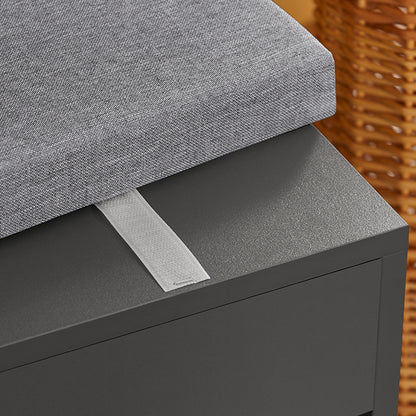 Vorverkauf | SoBuy | Schuhbank | Schuhregal mit Sitzfläche | Sitzbank | Dunkelgrau | FSR45-DG