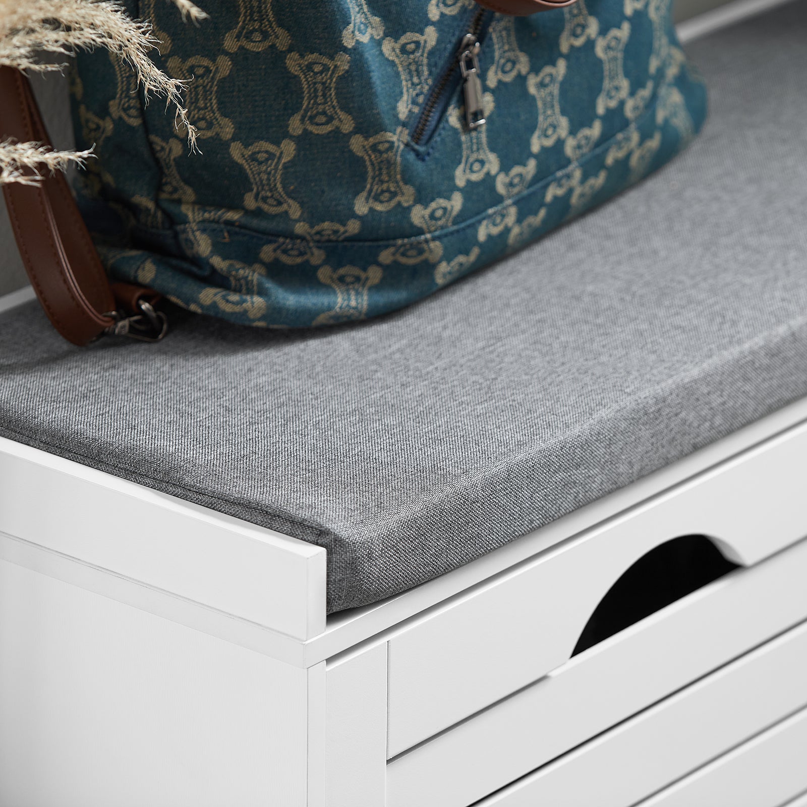 SoBuy | Schuhkipper | Schuhbank mit Schuhfach | Landhausstil Weiß | FSR62-II-W