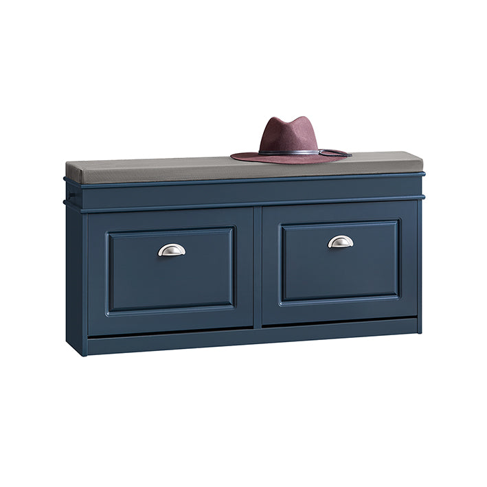 Vorverkauf | SoBuy | Schuhbank mit 2 Klappen | Schuhfach | Landhausstil Blau | FSR64-B