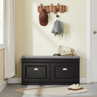 SoBuy | Schuhkipper | Schuhbank mit Schuhfach | Landhausstil Schwarz | FSR64-SCH