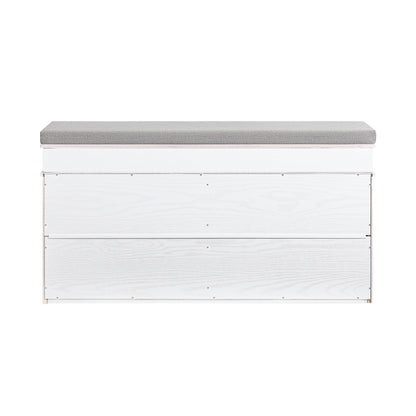 SoBuy | Schuhbank | mit Sitzfläche | und 2 Klappen | Weiß Vintage | FSR64-WG