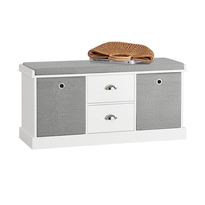 Vorverkauf | SoBuy | Sitzkommode | Schuhtruhe | Sitzbank | Weiß-Grau | FSR66-HG