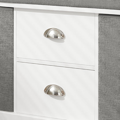 SoBuy | Sitzkommode | Schuhtruhe | Sitzbank | Weiß-Grau | FSR66-HG