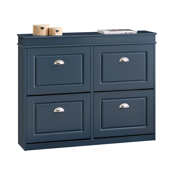 Vorverkauf | SoBuy | Schuhkipper | Schuhschrank mit 4 Klappen | Schuhkommode Blau | FSR79-B