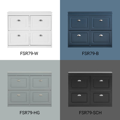 SoBuy | Schuhkipper | Schuhschrank mit 4 Klappen | Schuhkommode Hellgrau | FSR79-HG