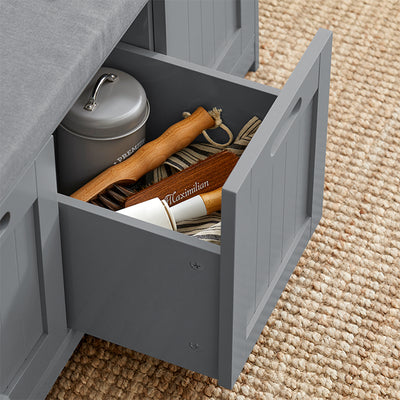 SoBuy | Sitzkommode | Schuhtruhe | Sitzbank | Grau | FSR80-SG