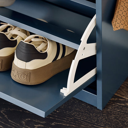 SoBuy | Schuhkipper | Schuhschrank mit Klappe | Sitzbank | Blau | FSR82-L-B