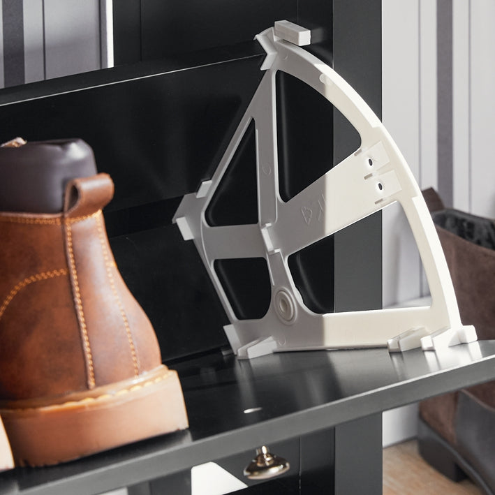 SoBuy | Schuhkipper | Schuhschrank mit 2 Klappen | Schuhregal mit Schublade | Schwarz | FSR89-SCH