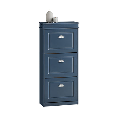 SoBuy | Schuhkipper | Schuhschrank mit 3 Klappen | Schuhkommode Blau | FSR94-B