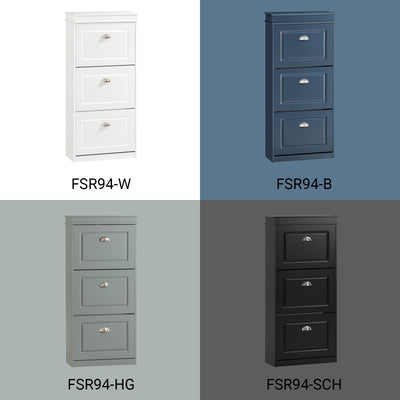 SoBuy | Schuhkipper | Schuhschrank mit 3 Klappen | Schuhkommode Schwarz | FSR94-SCH