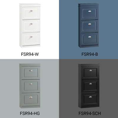 SoBuy | Schuhkipper | Schuhschrank mit 3 Klappen | Schuhkommode Weiß | FSR94-W