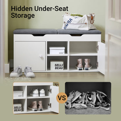 SoBuy | Garderobenbank | Bettbank | Schuhbank Weiß | FSR96-W