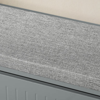 SoBuy | Schuhkipper | Schuhbank mit Klappe | mit Sitzkissen | Hellgrau| FSR98-L-HG