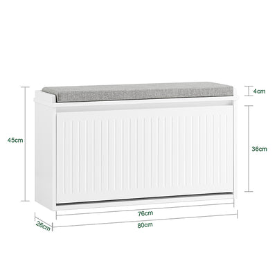 Vorverkauf | SoBuy | Schuhkipper | Schuhbank mit Schuhfach | Sitzbank Weiß | FSR98-L-W