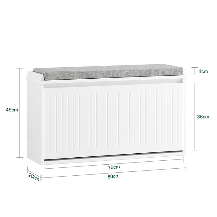 Vorverkauf | SoBuy | Schuhkipper | Schuhbank mit Schuhfach | Sitzbank Weiß | FSR98-L-W
