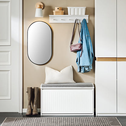 SoBuy | Schuhkipper | Schuhbank mit Schuhfach | Sitzbank Weiß | FSR98-L-W