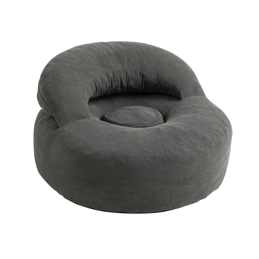 SoBuy | Sofa | Sessel mit Hocker | Dark Gray | 110×125×65 cm | FST100-DG