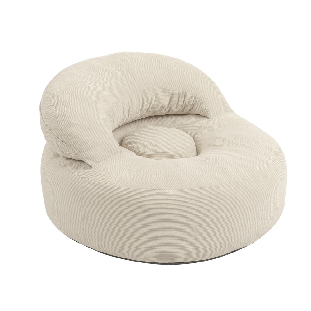 SoBuy | Sofa | Sessel mit Hocker Loungesessel mit Liegefunktion | Cream White | FST100-MI
