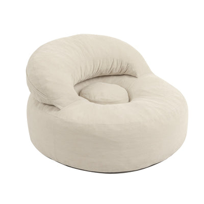 SoBuy | Sofa | Sessel mit Hocker Loungesessel mit Liegefunktion | Cream White | FST100-MI