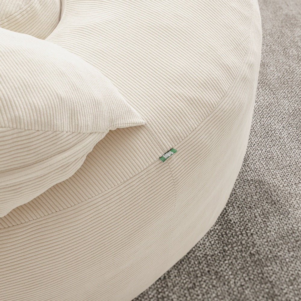 SoBuy | Sofa | Sessel mit Hocker Loungesessel mit Liegefunktion | Cream White | FST100-MI