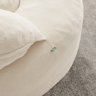 SoBuy | Sofa | Sessel mit Hocker Loungesessel mit Liegefunktion | Cream White | FST100-MI