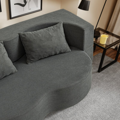 SoBuy | Schlafsofa | Schlafsofa & Schlafcouch in Dunkelgrau mit 2 Kissen | Dunkelgrau | FST101-DG