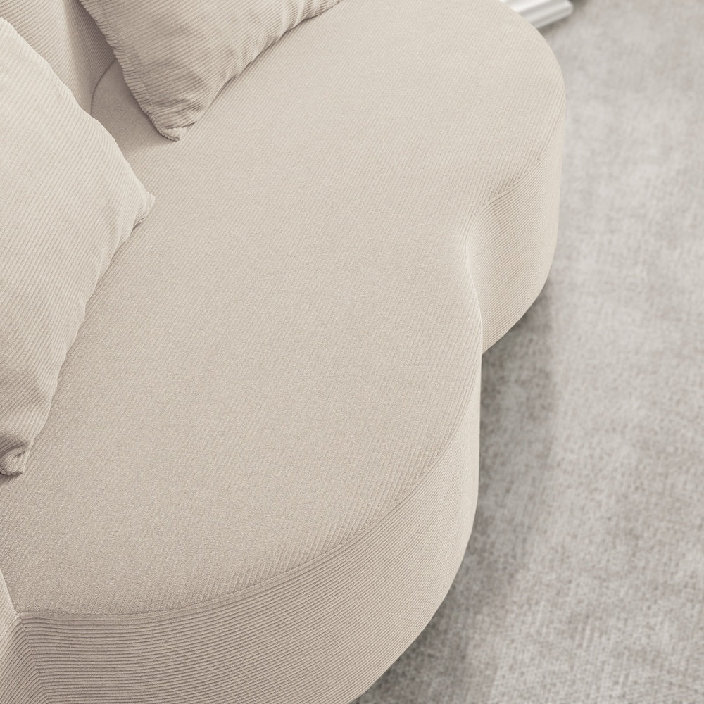 SoBuy | Schlafsofa | Schlafsofa 2-Sitzer in Beige mit 2 Kissen | Beige | 177×107×32 cm | FST101-MI