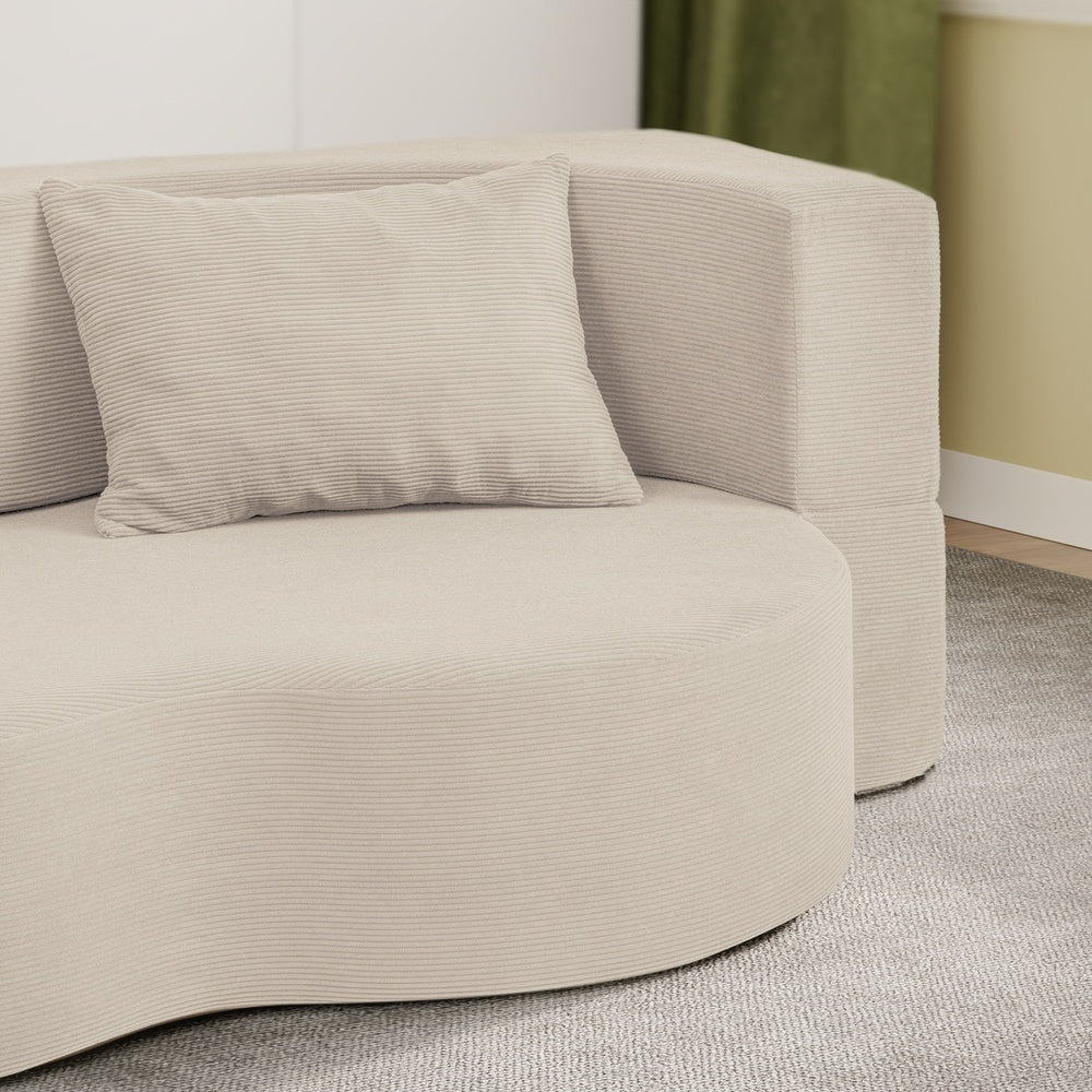 SoBuy | Schlafsofa | Schlafsofa 2-Sitzer in Beige mit 2 Kissen | Beige | 177×107×32 cm | FST101-MI