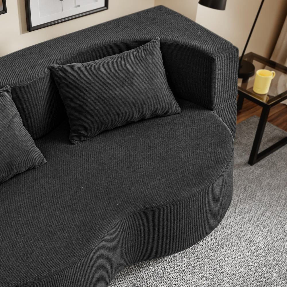 SoBuy | Schlafsofa | Schlafsofa klein mit Federkern & 2 Kissen | Schwarz | FST101-SCH