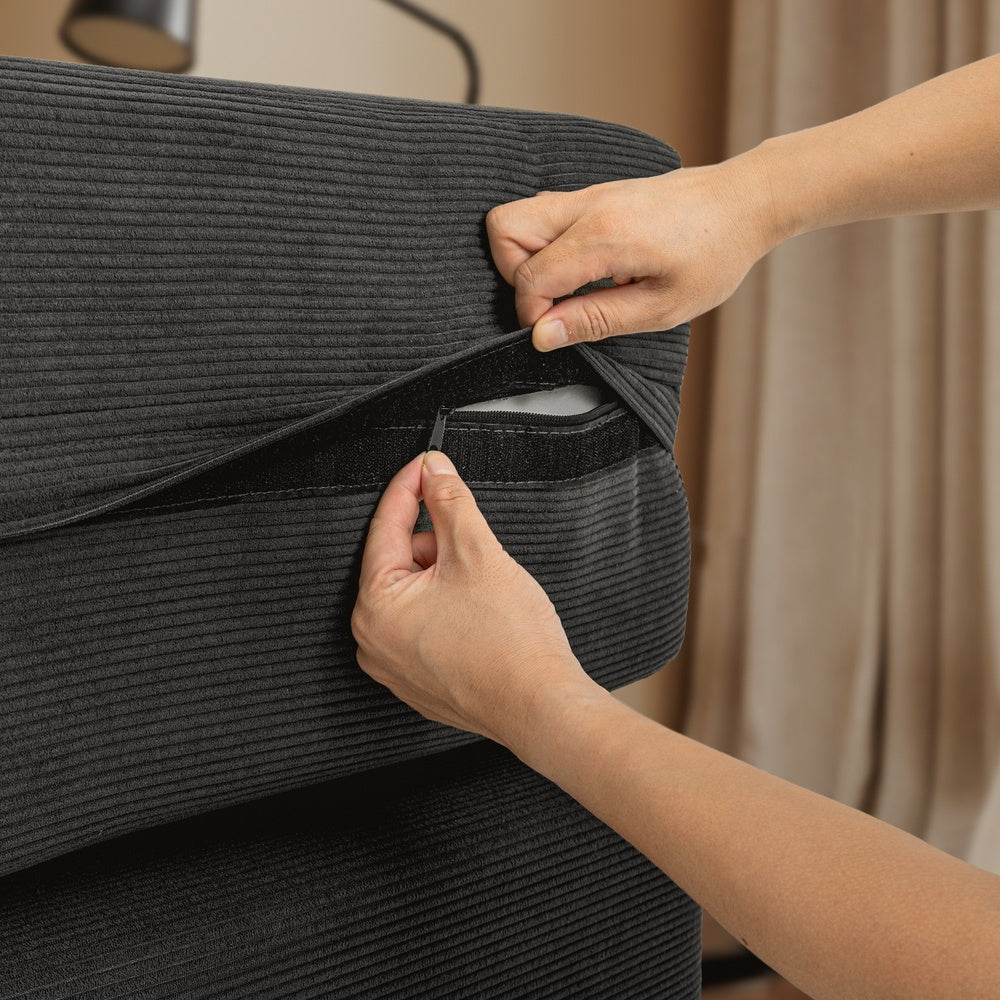 SoBuy | Schlafsofa | Schlafsofa klein mit Federkern & 2 Kissen | Schwarz | FST101-SCH