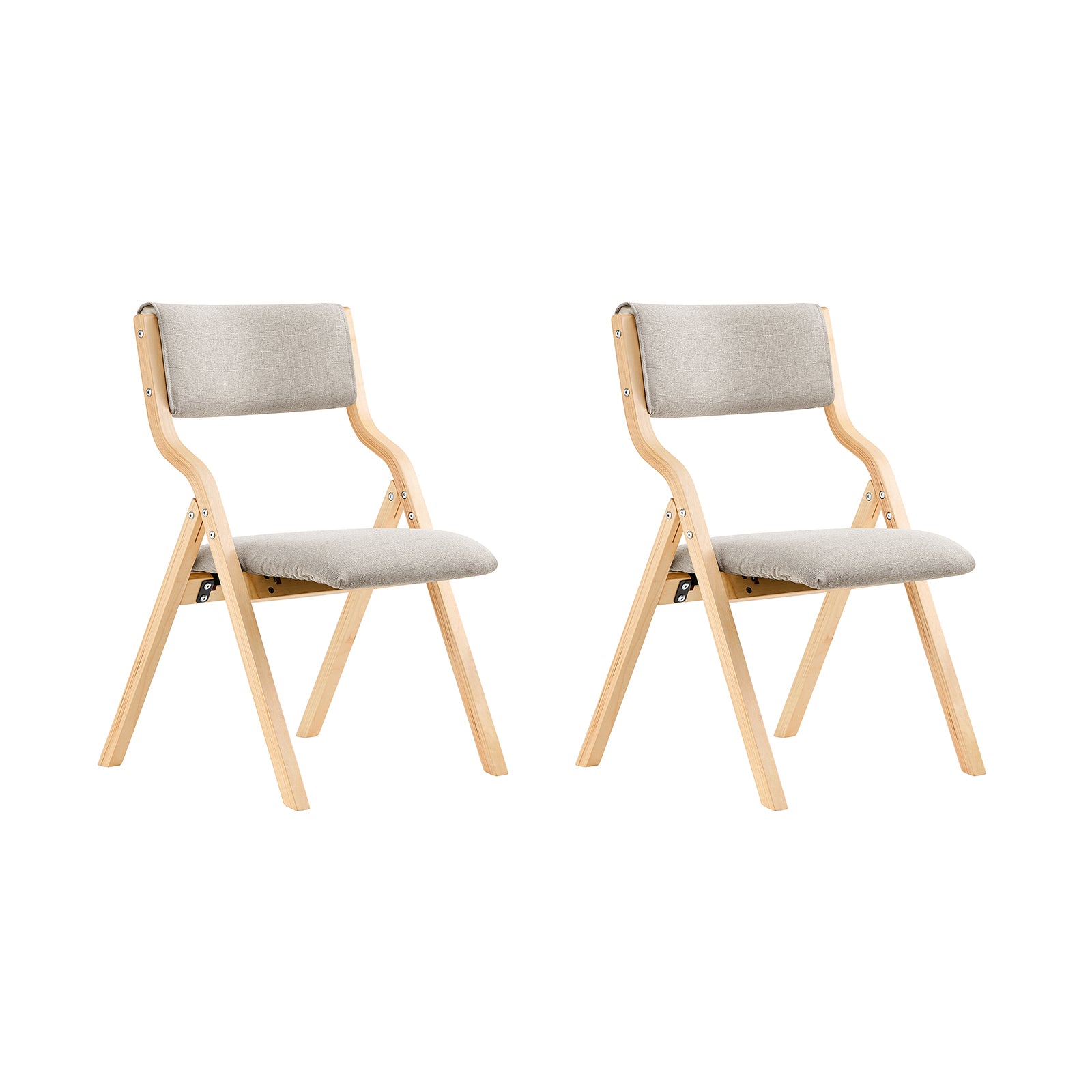 SoBuy | Set mit 2 Klappstühlen aus Holz | Küchenstuhl l Schreibtischstuhl Kinder | Hellgrau | FST40-HGx2