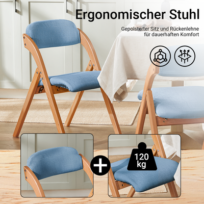 SoBuy | Klappstuhl | Küchenstuh l Schreibtischstuhl | Blau | FST92-BL