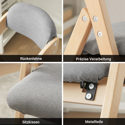 SoBuy | Klappstuhl | Küchenstuhl l Schreibtischstuhl | Hellgrau | FST92-N