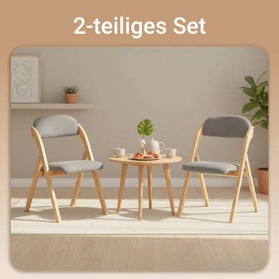 SoBuy | 2er Set Klappstuhl | Küchenstuhl l Schreibtischstuhl | Hellgrau | FST92-Nx2