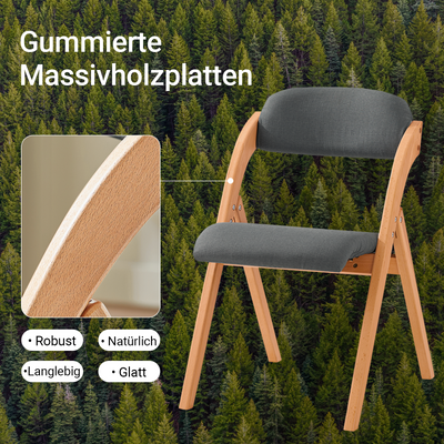 Esszimmerstuhl Klappbar Gepolstert | Dunkelgrau 120kg ohne Montage