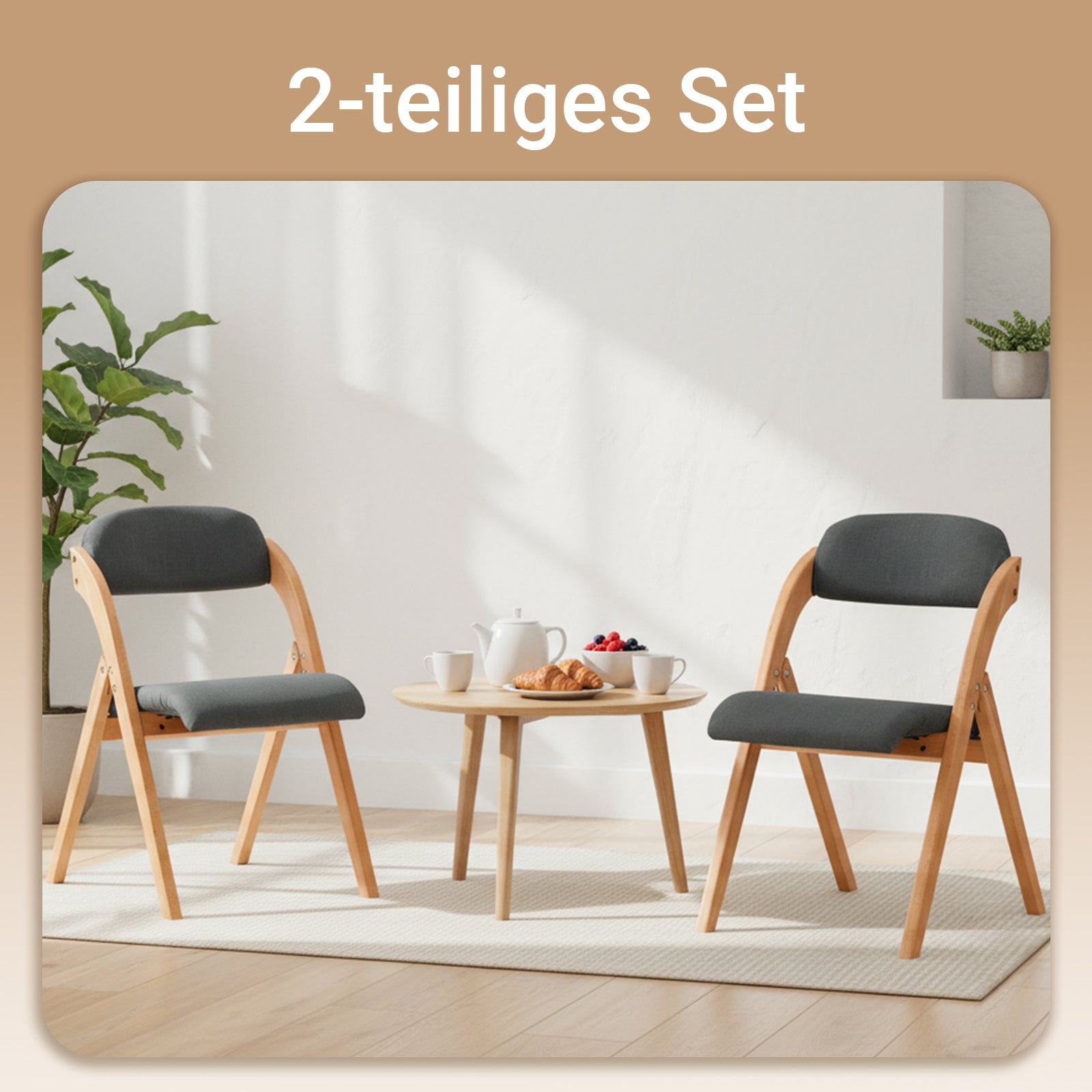 SoBuy | 2er Set Klappstuhl | Küchenstuh l Schreibtischstuhl | Dunkelgrau | FST92-SGx2