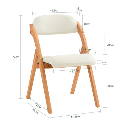 SoBuy | 2er Set Klappstuhl | Küchenstuh l Schreibtischstuhl | Weiß | FST92-Wx2