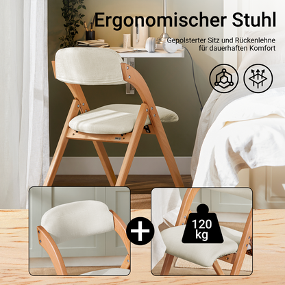 SoBuy | 2er Set Klappstuhl | Küchenstuh l Schreibtischstuhl | Weiß | FST92-Wx2