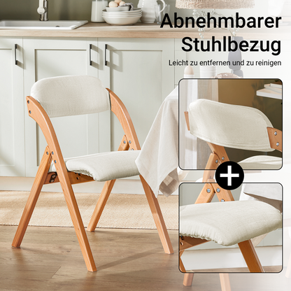SoBuy | 2er Set Klappstuhl | Küchenstuh l Schreibtischstuhl | Weiß | FST92-Wx2
