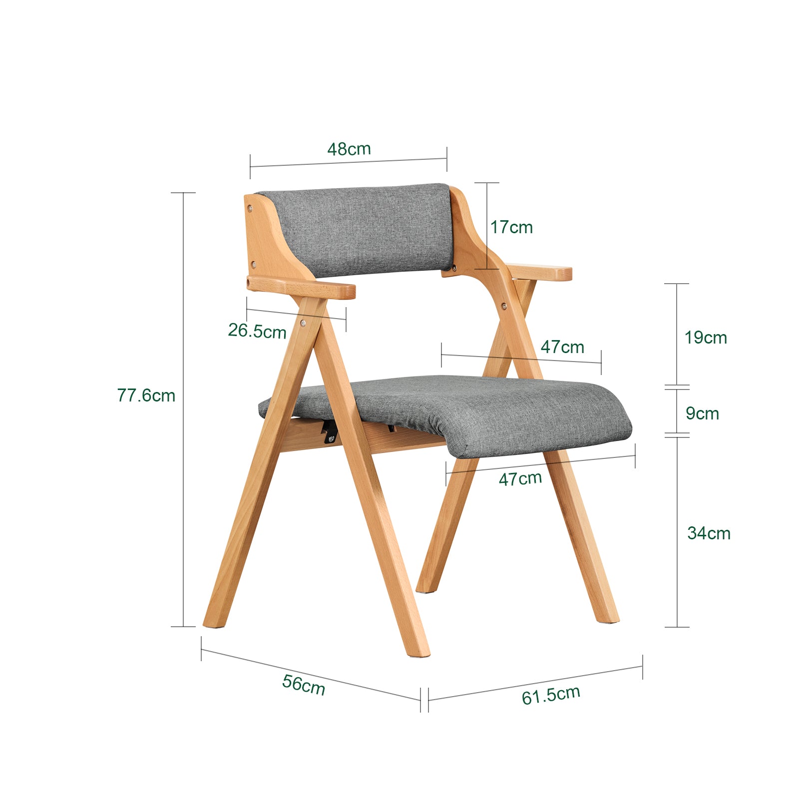 SoBuy | Klappstuhl | Küchenstuh l Schreibtischstuhl | Dunkelgrau | FST98-HG