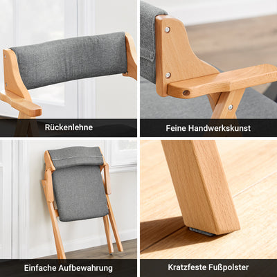 SoBuy | Klappstuhl | Küchenstuh l Schreibtischstuhl | Dunkelgrau | FST98-HG