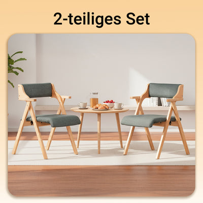 SoBuy Klappstühle 2er Set Vergrößerter&Verbreiterter Holz gepolstert Dunkelgrau FST98-SGX2