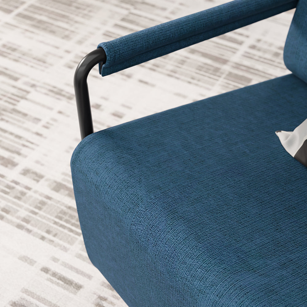 SoBuy | Sofa | Sessel mit Hocker Dunkelblau | Dark Blue | 59.5×67×78 cm | FST99-B