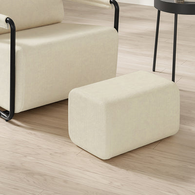 SoBuy | Sofa | Sessel mit Hocker Relax-Sessel beige | 59×74×78 cm | FST99-MI