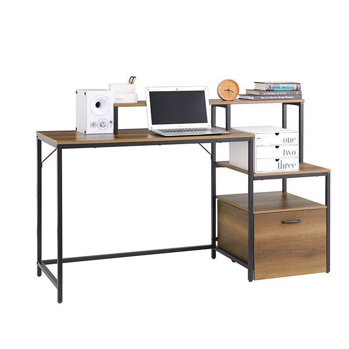 SoBuy | Schreibtisch | Computertisch | Bürotisch Homeoffice | Eckschreibtisch | Industrie-Design | FWT103-PF