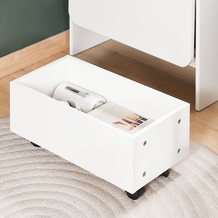 SoBuy | Schreibtisch klappbar | Klapptisch mit Aufbewahrungsbox | Arbeitstisch für Homeoffice | FWT105-W