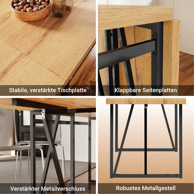 SoBuy Esstisch klappbar für 2-8 Personen Platzsparend 65x(110-200) x76cm FWT113-N